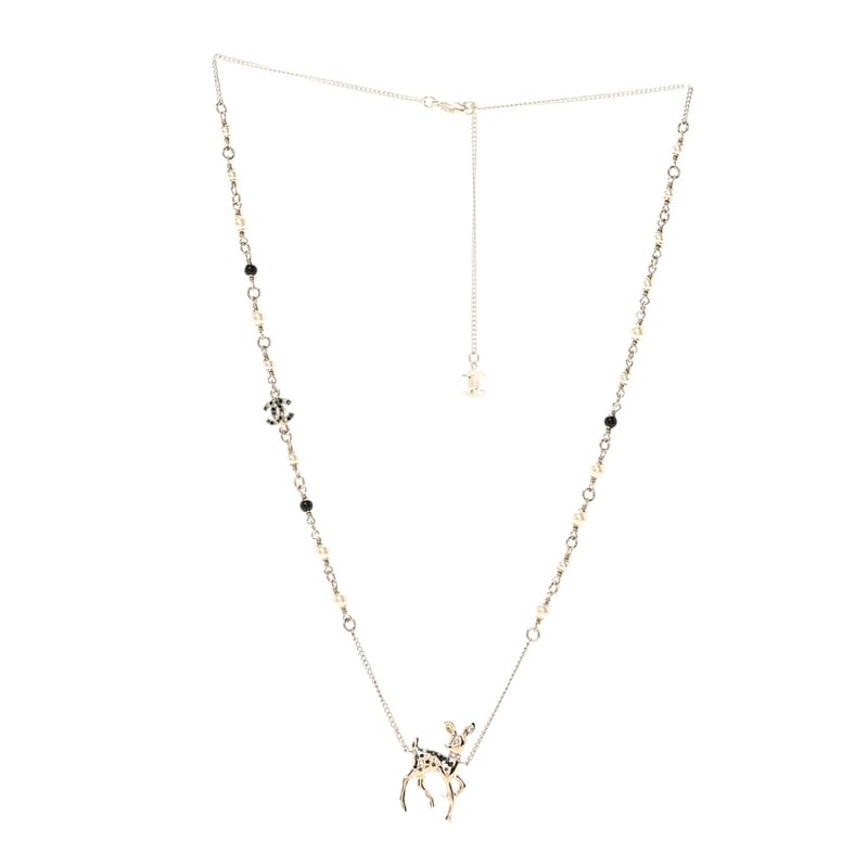 Metal Crystal перлина Deer підвіска кольє Green чорний золото