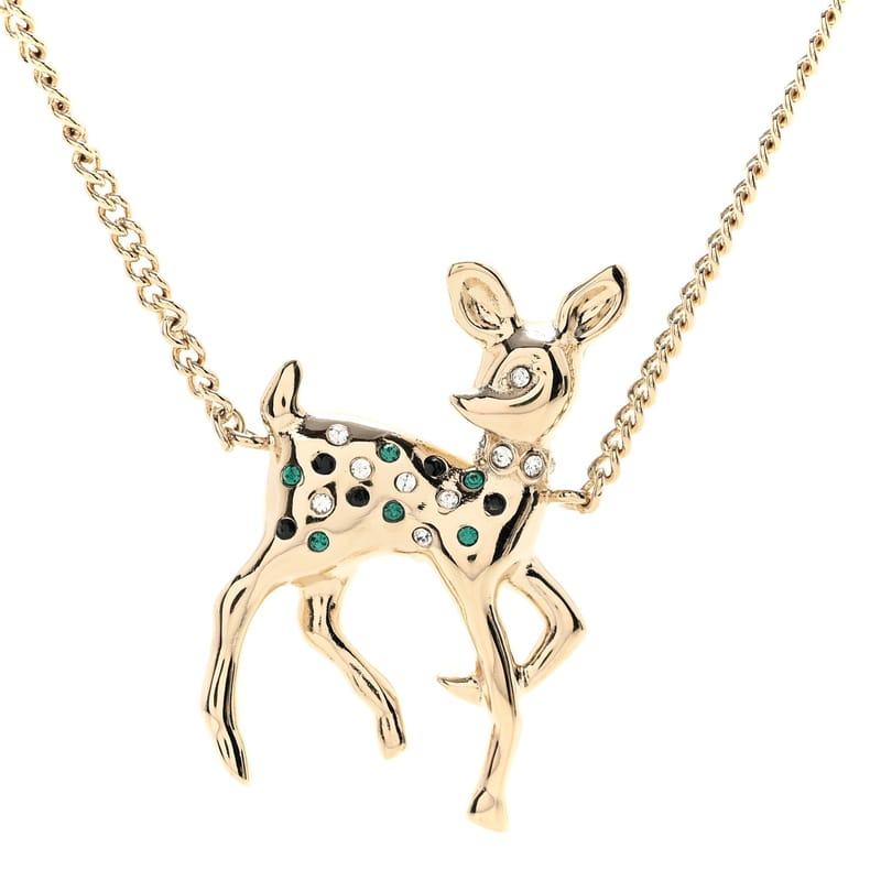 Metal Crystal перлина Deer підвіска кольє Green чорний золото