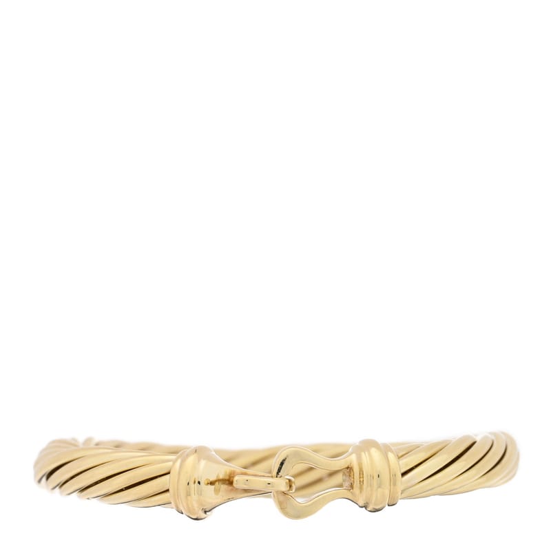 14K жовте золото 7mm Buckle Cable браслет