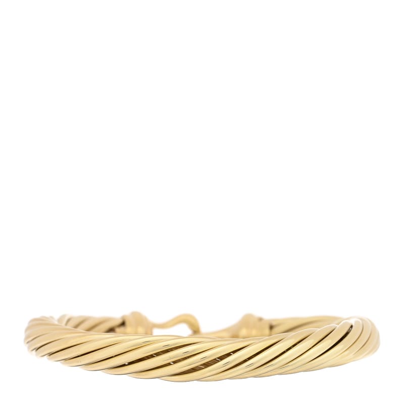 14K жовте золото 7mm Buckle Cable браслет