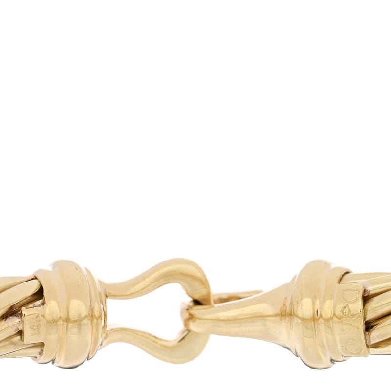 14K жовте золото 7mm Buckle Cable браслет