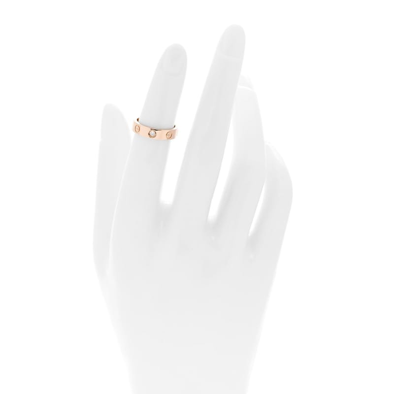 18K рожеве золото діамант 4mm LOVE Wedding обручка каблучка 46 3.75