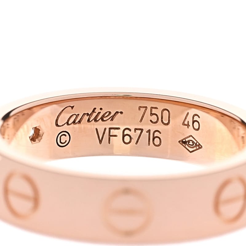 18K рожеве золото діамант 4mm LOVE Wedding обручка каблучка 46 3.75