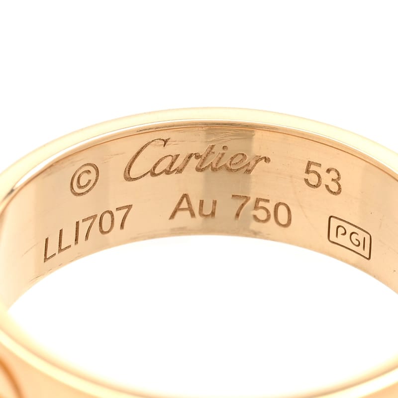 18K жовте золото 5.5mm LOVE каблучка 52 6 53/6.5
