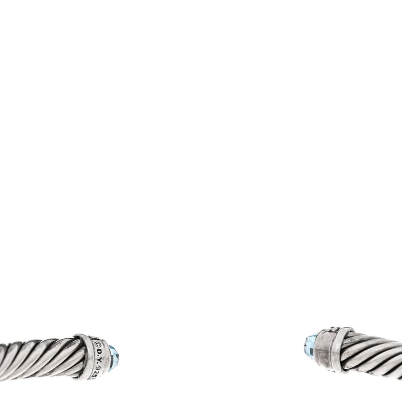 срібло 925 діамант Blue Topaz 5mm Cable Classics браслет