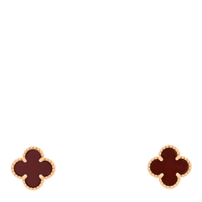 18K рожеве золото Carnelian Sweet Alhambra сережки