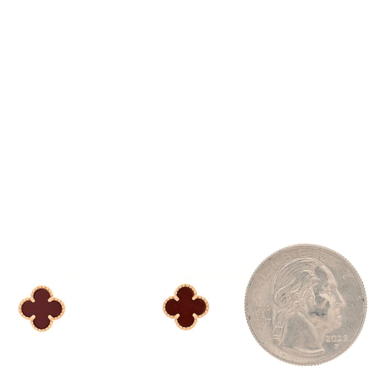 18K рожеве золото Carnelian Sweet Alhambra сережки