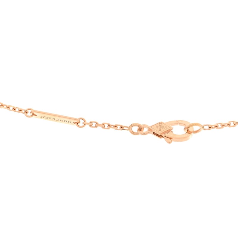 18K рожеве золото діамант Pink перламутр Vintage Alhambra підвіска кольє
