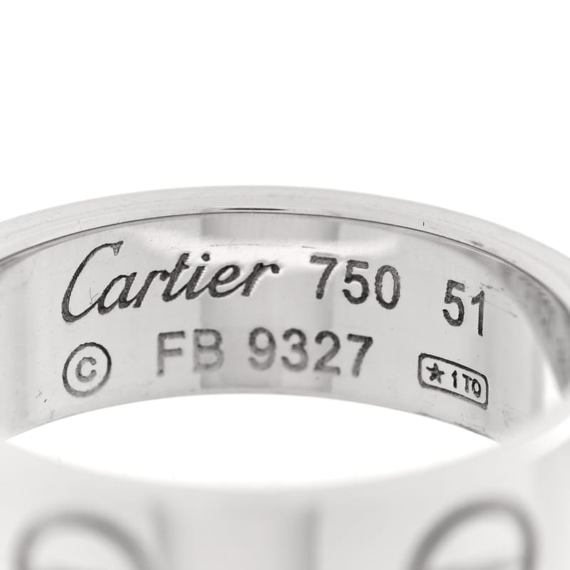 18K біле золото 5.5mm LOVE каблучка 51 5.75