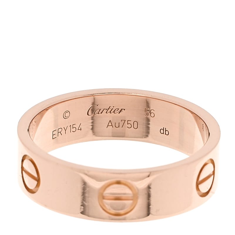 18K рожеве золото 5.5mm LOVE каблучка 56 7.75