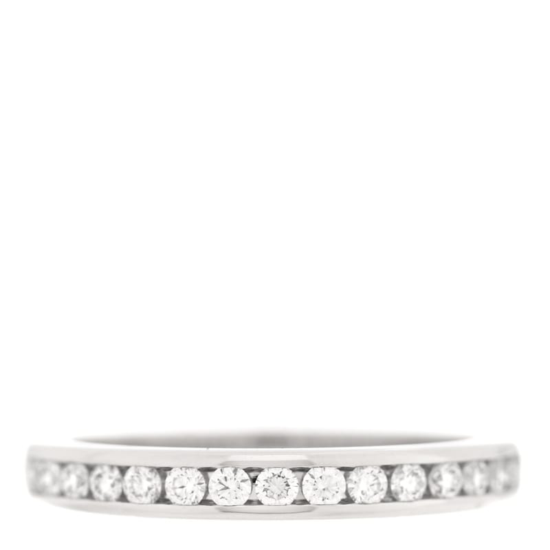платина діамант 2.5mm Half Circle Wedding обручка каблучка 49 5