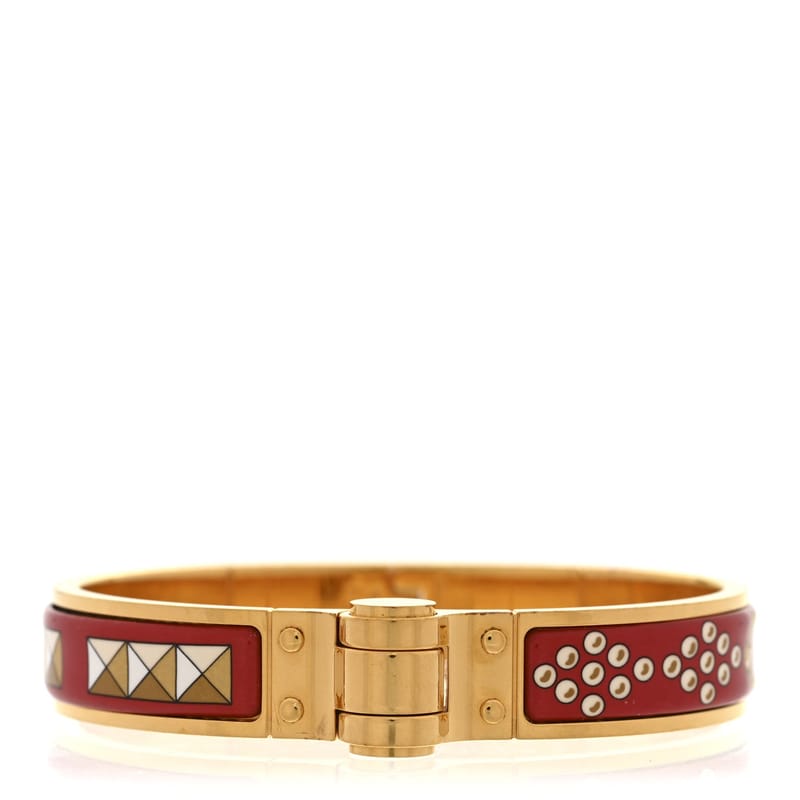 Enamel Printed Narrow Colliers De Chiens Hinged браслет M La Vie En Rouge