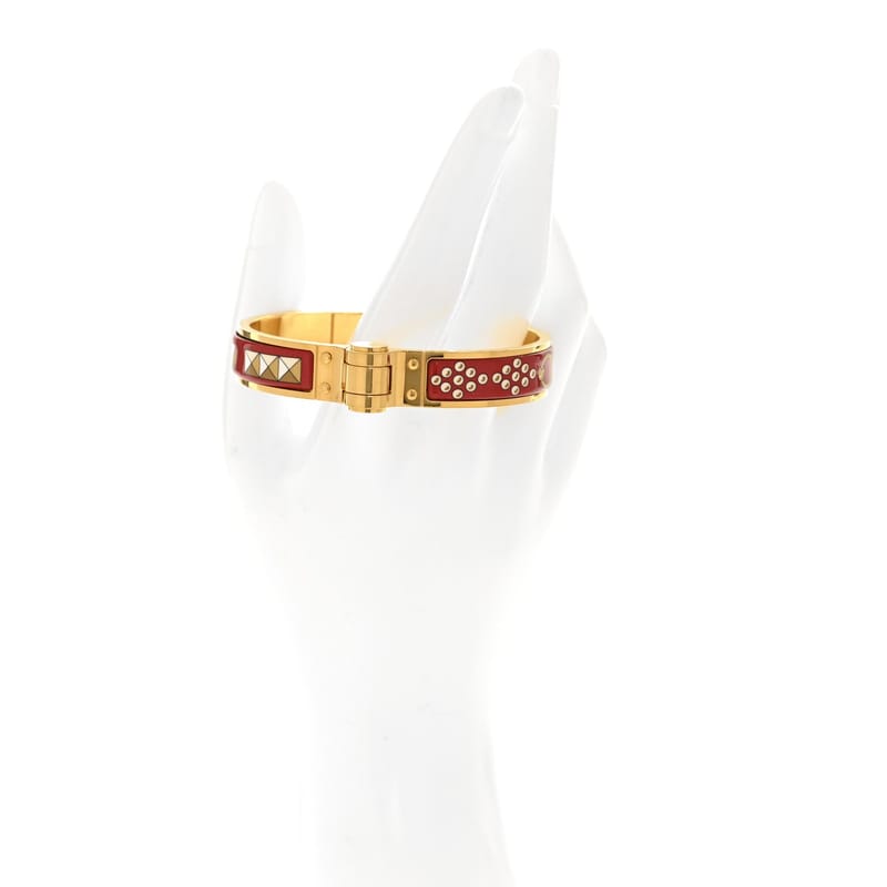 Enamel Printed Narrow Colliers De Chiens Hinged браслет M La Vie En Rouge
