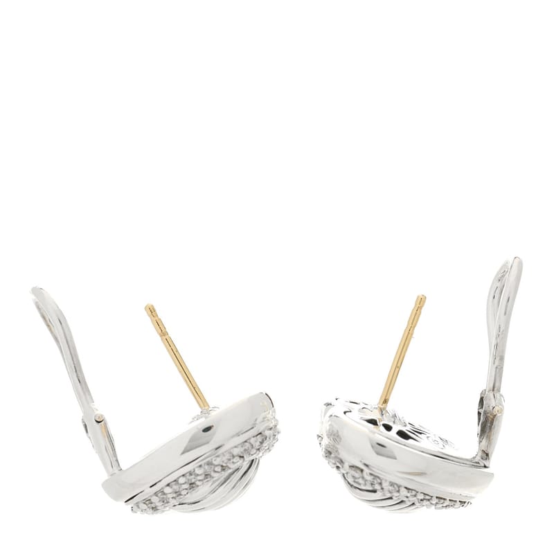 срібло 925 діамант Pave Cable Heart сережки