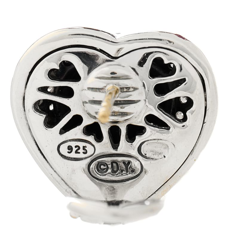 срібло 925 діамант Pave Cable Heart сережки