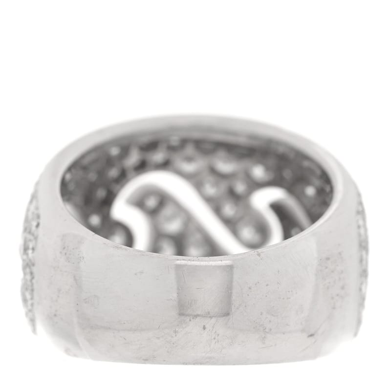 18K біле золото діамант Pave Wave каблучка 52 6