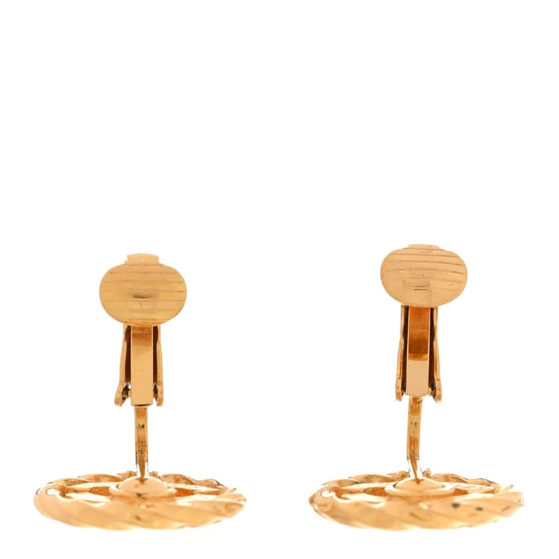 Crystal CC Round Clip On сережки золото
