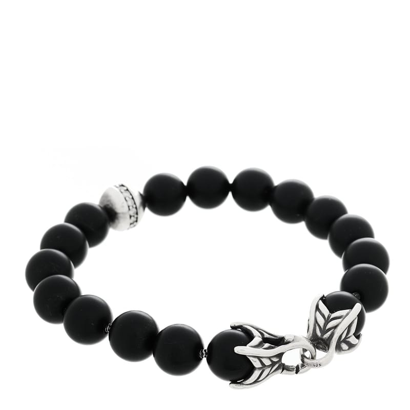 срібло 925 діамант чорний онікс 10mm Spiritual Beads браслет