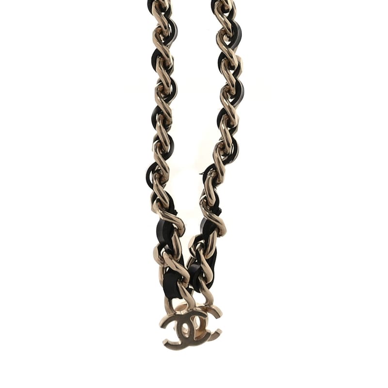 Metal Lambskin CC Lariat кольє чорний золото
