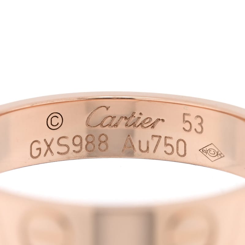 18K рожеве золото 3.5mm LOVE Wedding обручка каблучка 53 6.5