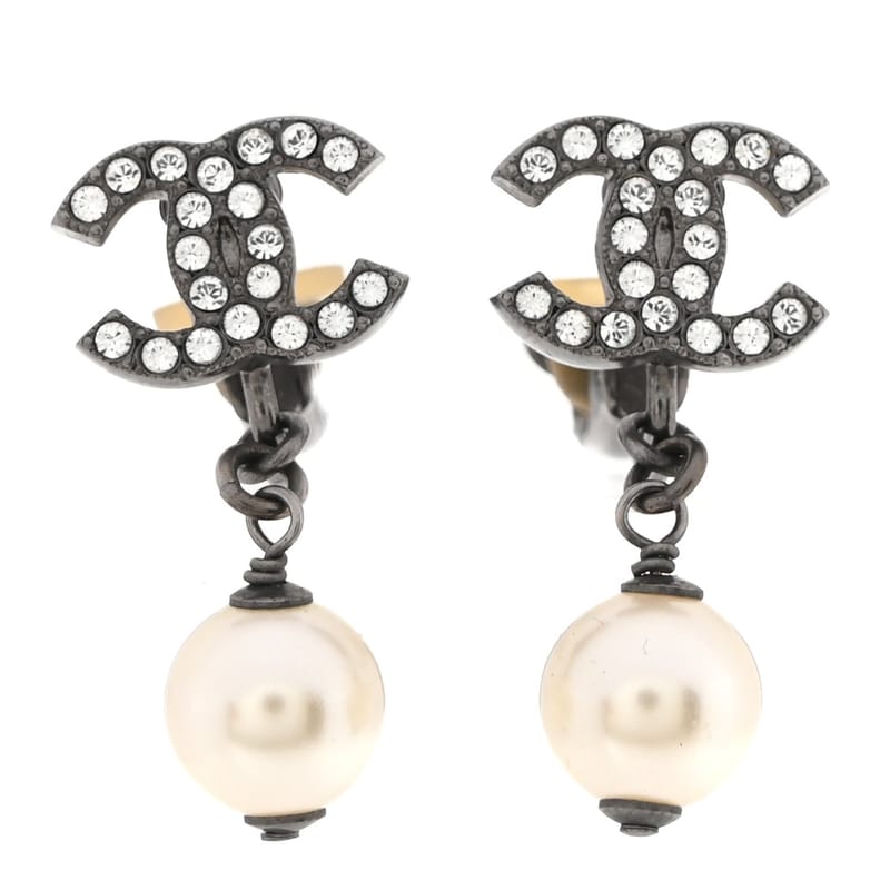 перлина Crystal CC Drop Clip On сережки срібло