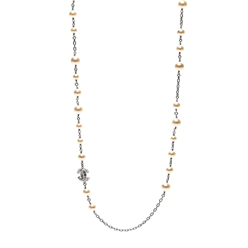 Graduated перлина Crystal CC Long кольє срібло