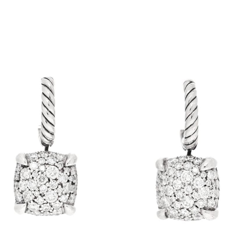 срібло 925 діамант 10mm Chatelaine Drop сережки