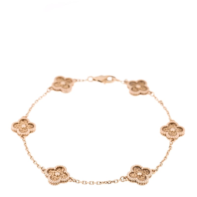 18K рожеве золото 6 Motifs Sweet Alhambra браслет