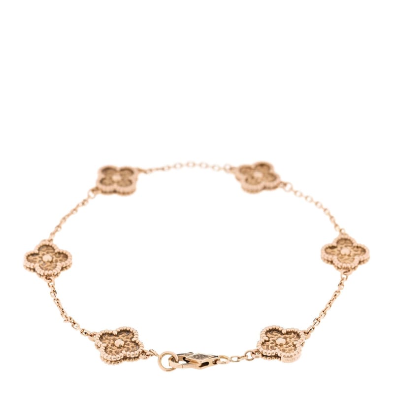 18K рожеве золото 6 Motifs Sweet Alhambra браслет