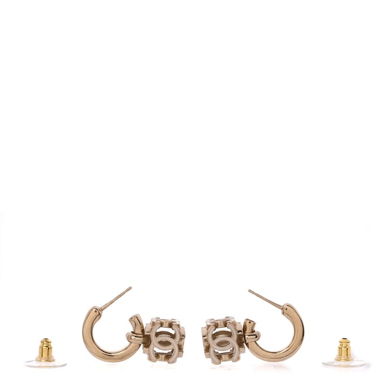 Enamel CC Cube Drop сережки золото білий
