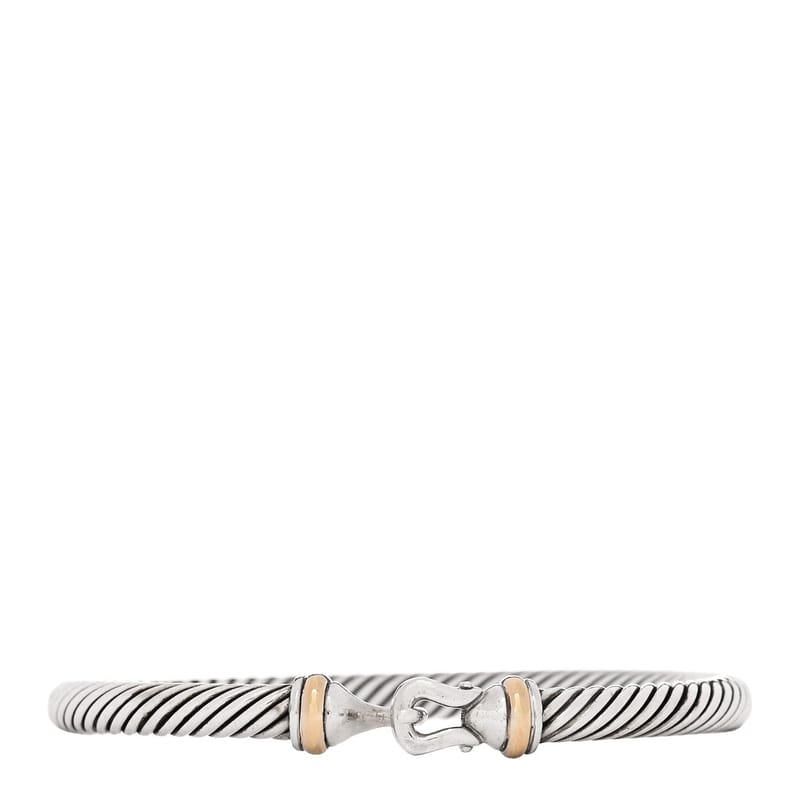срібло 925 18K жовте золото 5mm Cable Classic Buckle браслет