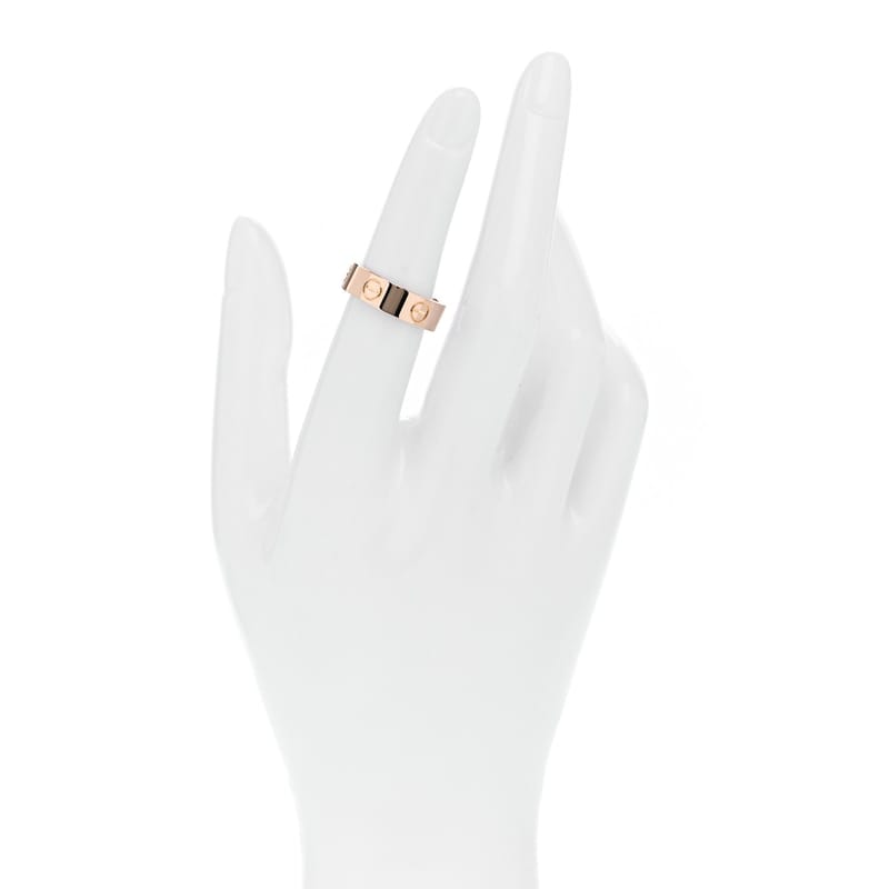 18K рожеве золото 5.5mm LOVE каблучка 51 5.75