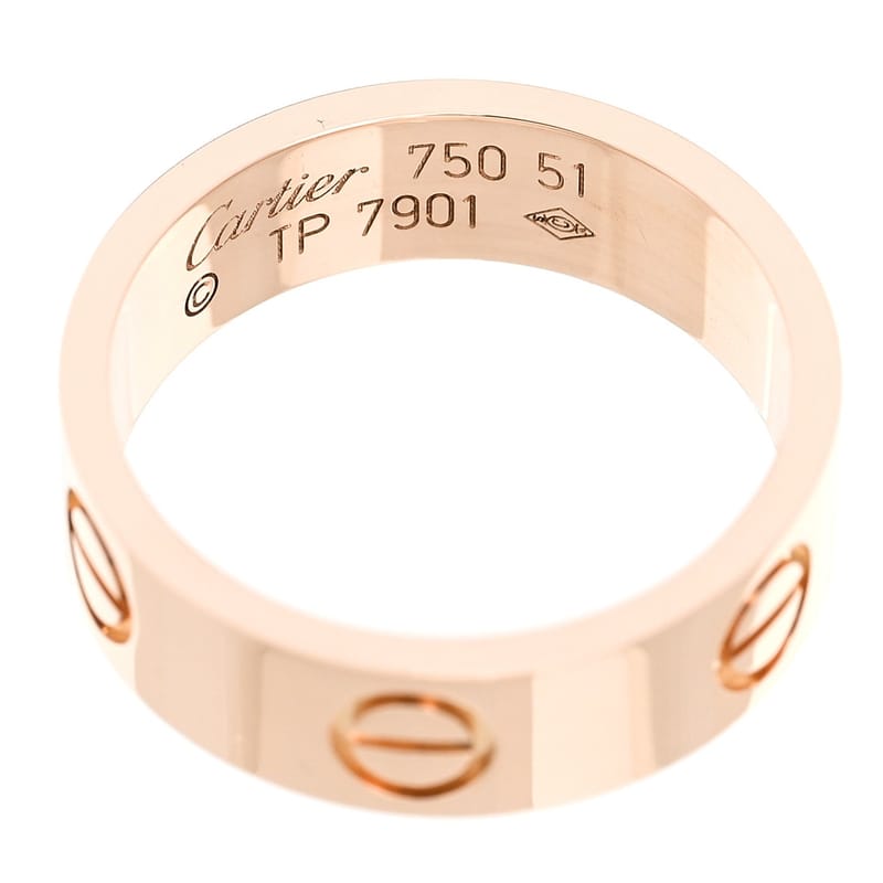 18K рожеве золото 5.5mm LOVE каблучка 51 5.75