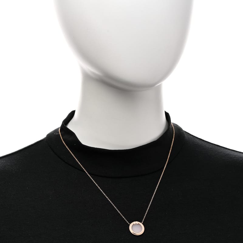18K рожеве золото діамант Pink Opal T Circle підвіска кольє