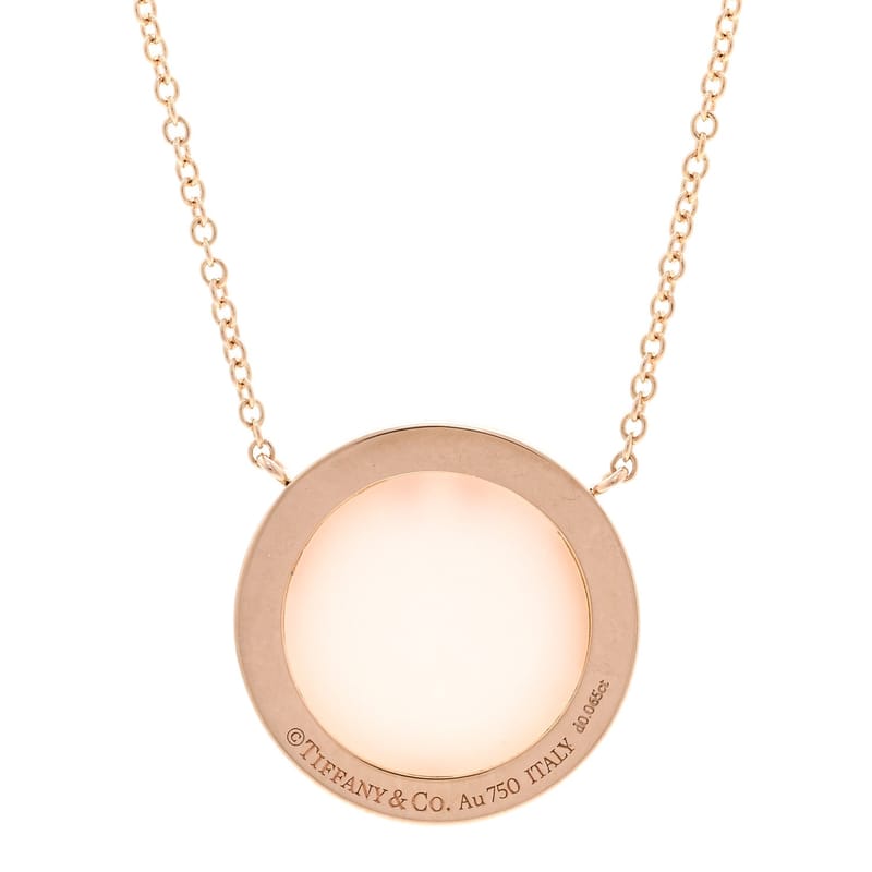 18K рожеве золото діамант Pink Opal T Circle підвіска кольє