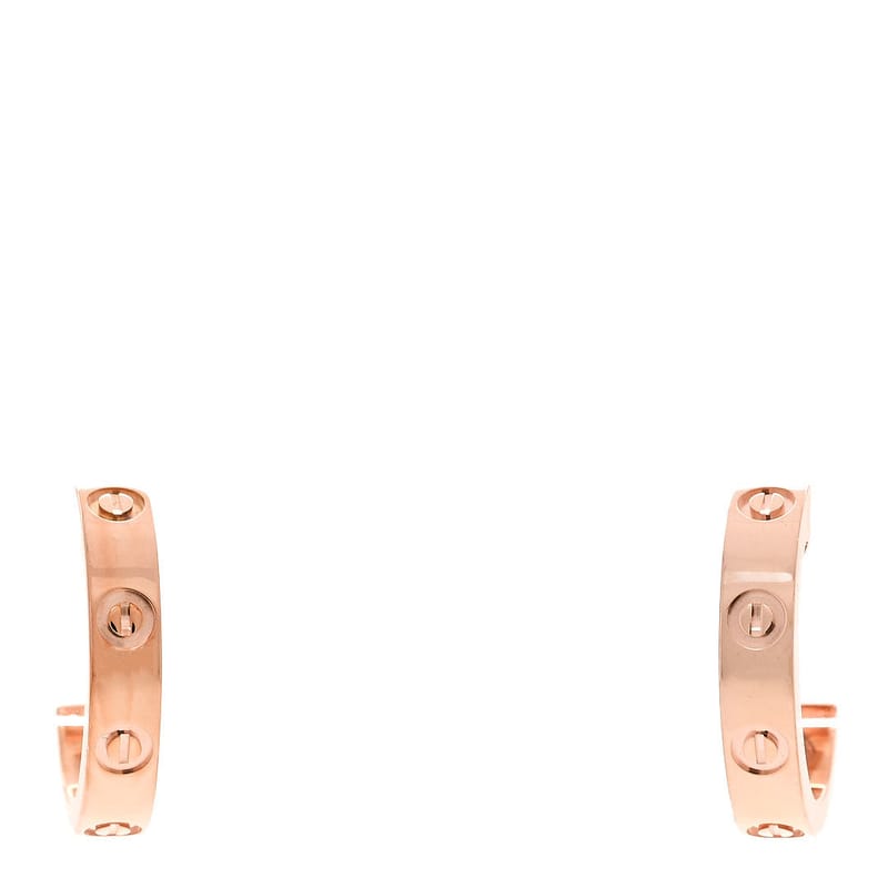 18K рожеве золото Small LOVE Hoop сережки