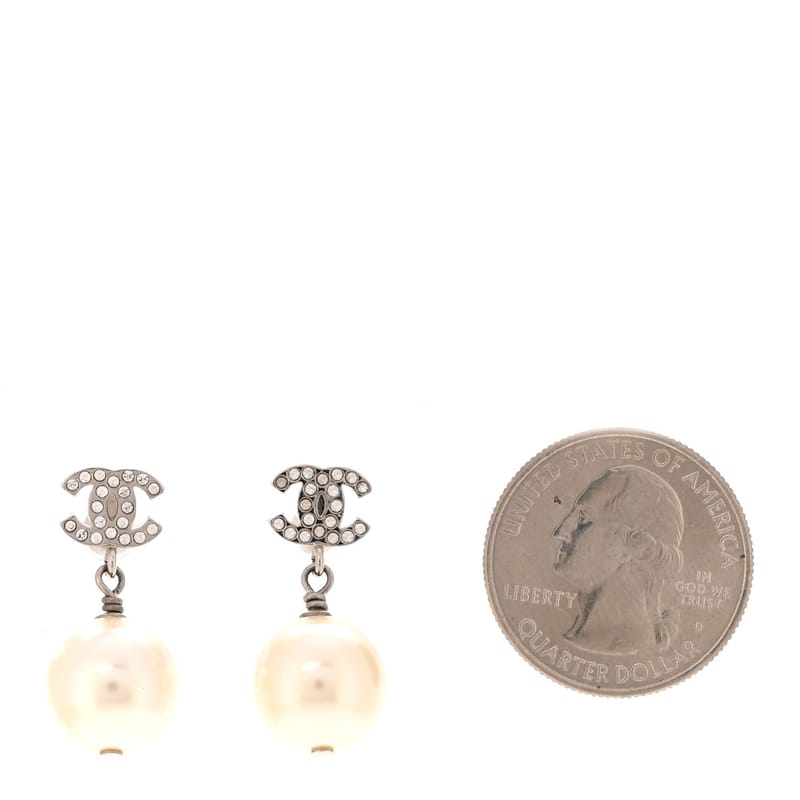 Crystal перлина CC Drop сережки срібло Pearly білий