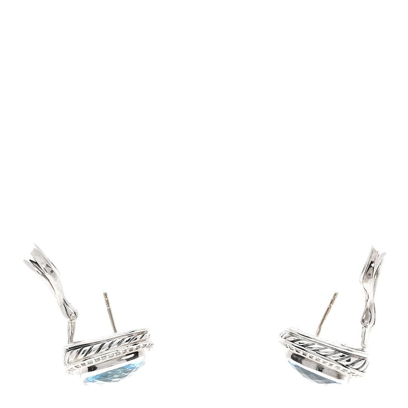 срібло 925 діамант Blue Topaz 14mm Albion сережки