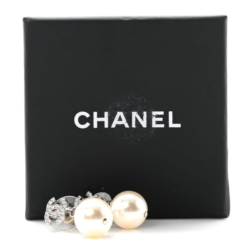 Crystal перлина CC Drop сережки срібло Pearly білий