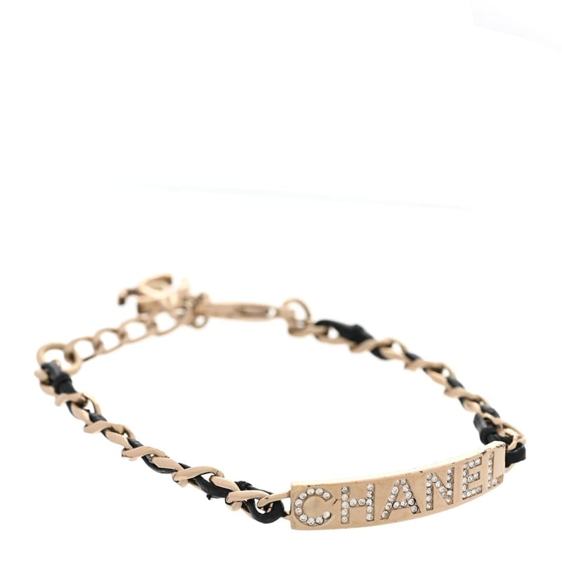Metal Lambskin Crystal Sergeant Chanel браслет золото