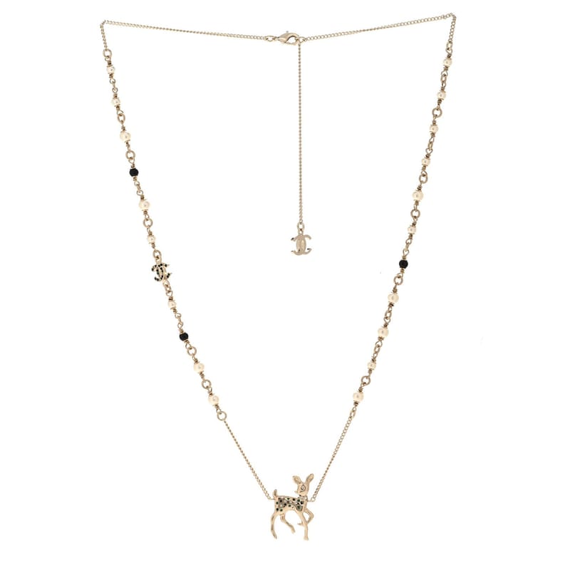 перлина Crystal CC Deer Long кольє золото Green