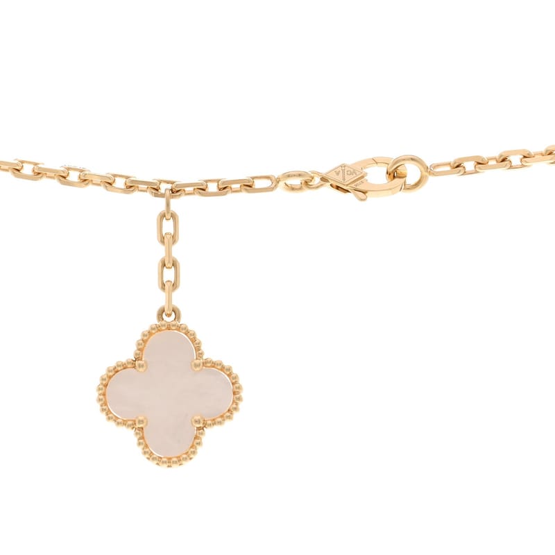 18K жовте золото перламутр онікс 6 Motifs Magic Alhambra кольє
