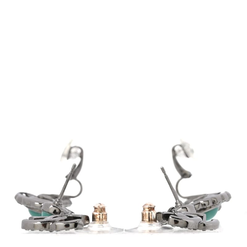 Crystal Bead CC Clip On браслет сережки бірюза Ruthenium