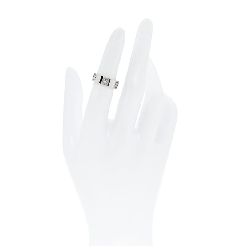 18K біле золото 5.5mm LOVE каблучка 49 5
