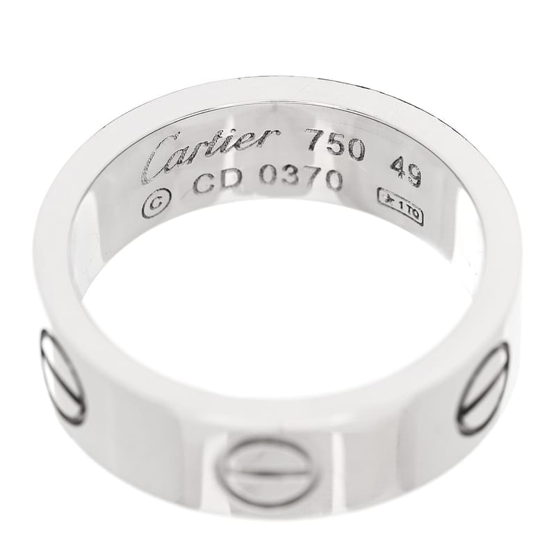 18K біле золото 5.5mm LOVE каблучка 49 5