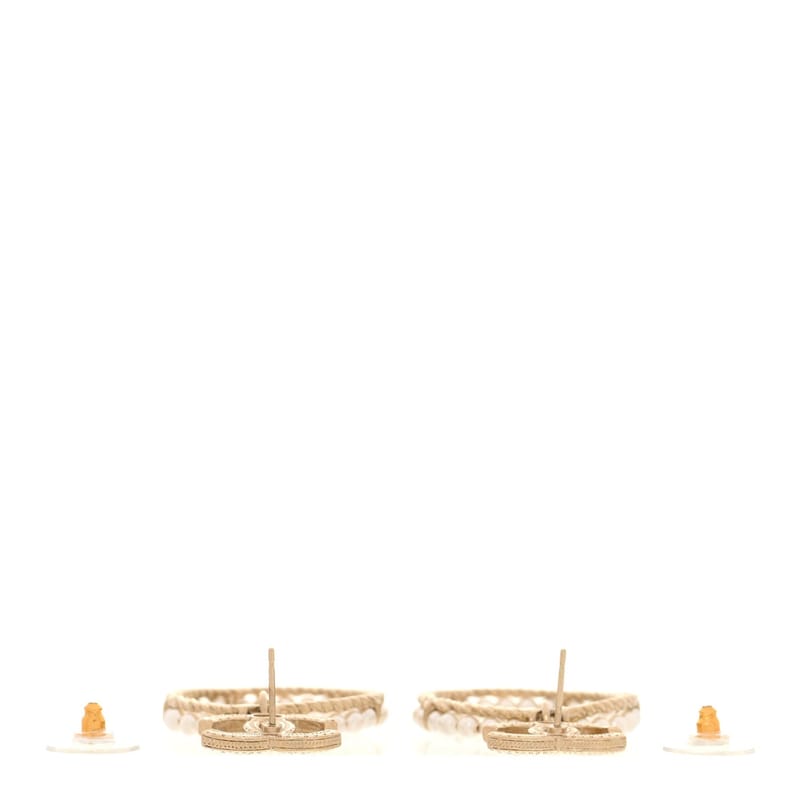 Crystal перлина Chanel Charms CC Drop сережки золото