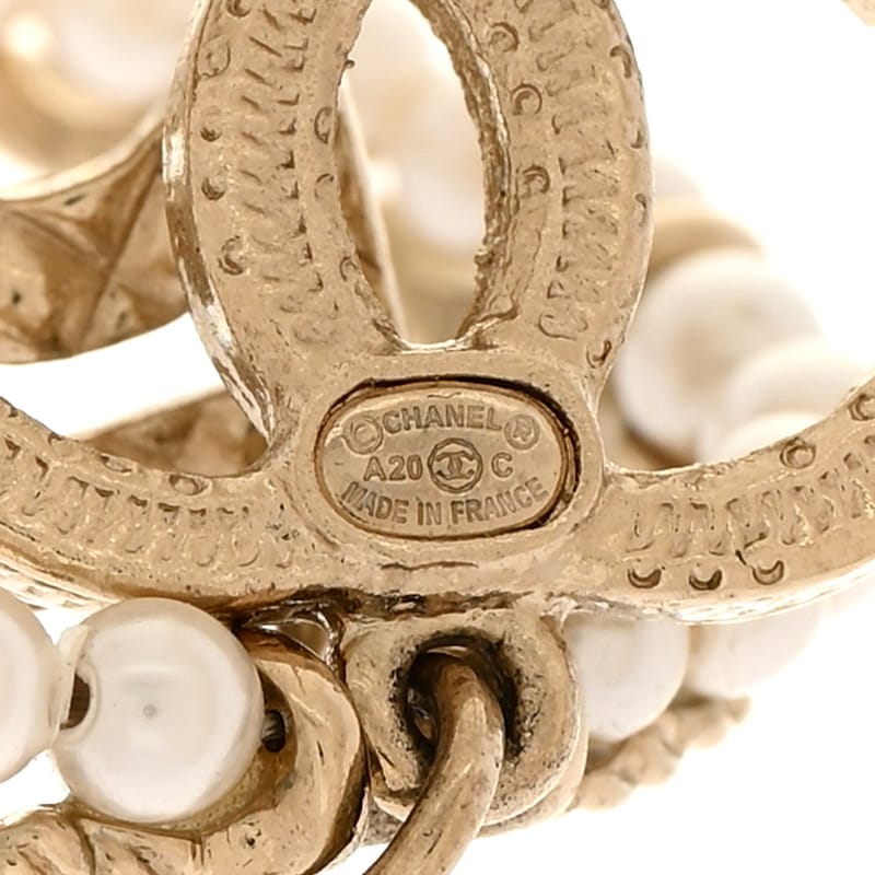 Crystal перлина Chanel Charms CC Drop сережки золото