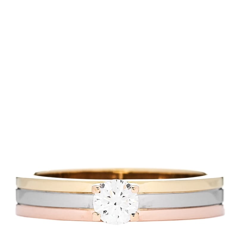 18K Pink жовтий біле золото діамант .24ct Solitaire Trinity Engagement каблучка 50 5.25