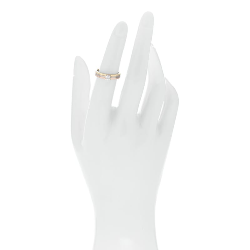 18K Pink жовтий біле золото діамант .24ct Solitaire Trinity Engagement каблучка 50 5.25