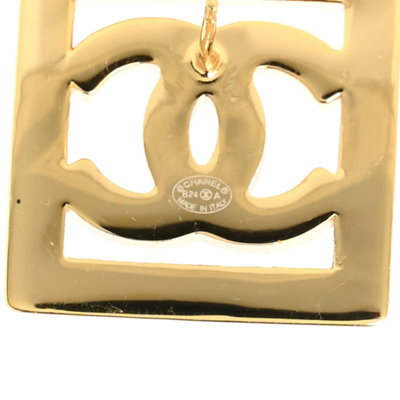 Metal Enamel CC Square сережки золото білий
